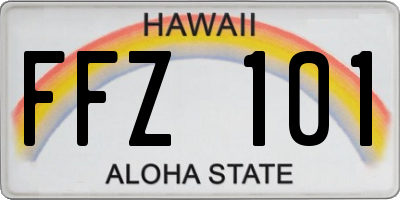 HI license plate FFZ101