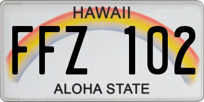 HI license plate FFZ102
