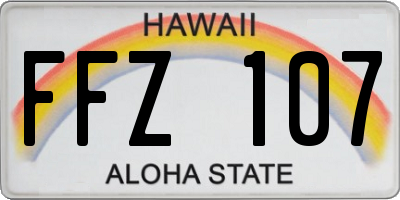 HI license plate FFZ107