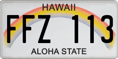 HI license plate FFZ113