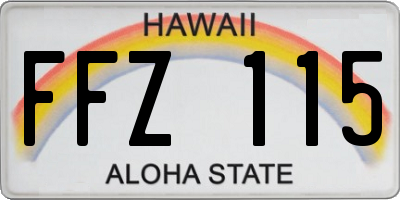 HI license plate FFZ115