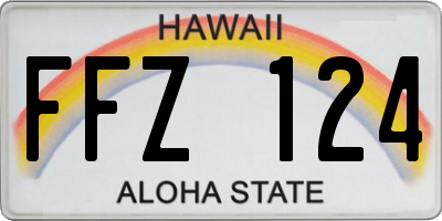 HI license plate FFZ124