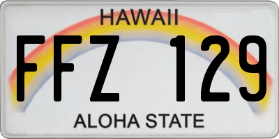 HI license plate FFZ129