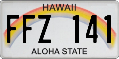 HI license plate FFZ141