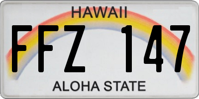 HI license plate FFZ147