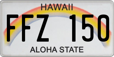 HI license plate FFZ150