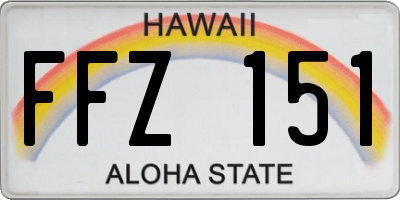 HI license plate FFZ151