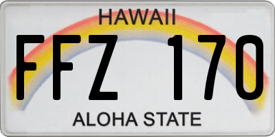 HI license plate FFZ170