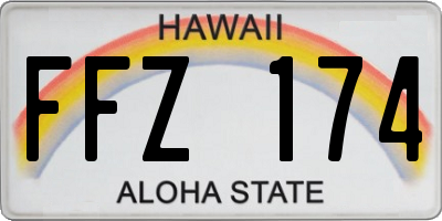 HI license plate FFZ174