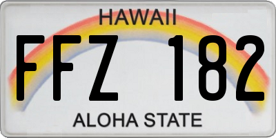 HI license plate FFZ182