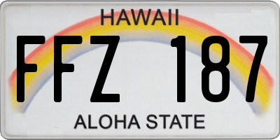 HI license plate FFZ187