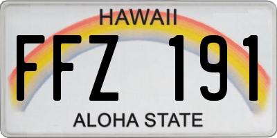 HI license plate FFZ191