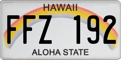 HI license plate FFZ192