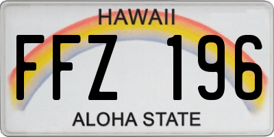 HI license plate FFZ196