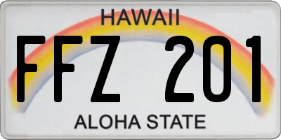 HI license plate FFZ201