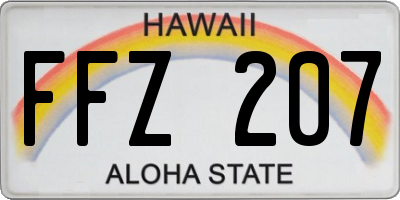 HI license plate FFZ207