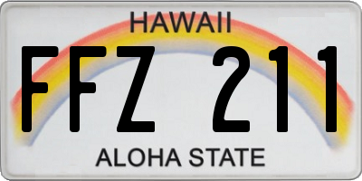 HI license plate FFZ211