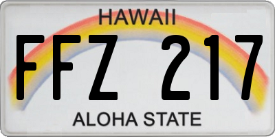 HI license plate FFZ217