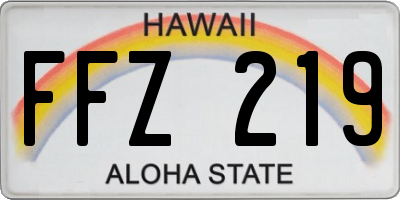HI license plate FFZ219