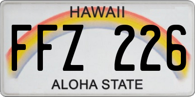 HI license plate FFZ226