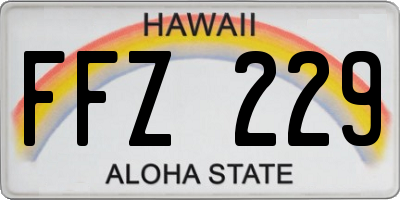 HI license plate FFZ229