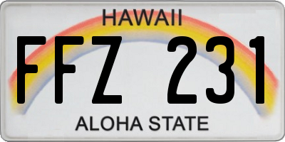 HI license plate FFZ231