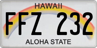 HI license plate FFZ232