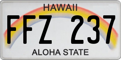 HI license plate FFZ237