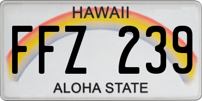 HI license plate FFZ239