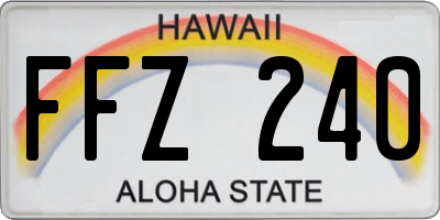 HI license plate FFZ240