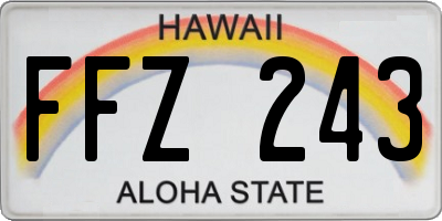 HI license plate FFZ243
