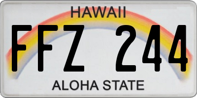 HI license plate FFZ244