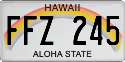 HI license plate FFZ245
