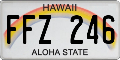 HI license plate FFZ246