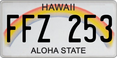HI license plate FFZ253