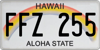 HI license plate FFZ255