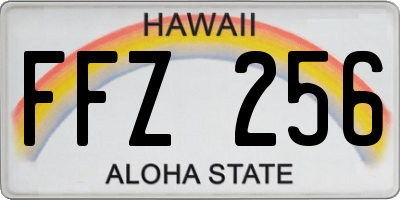 HI license plate FFZ256