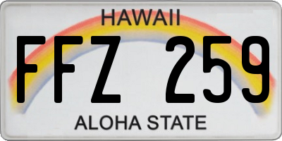 HI license plate FFZ259