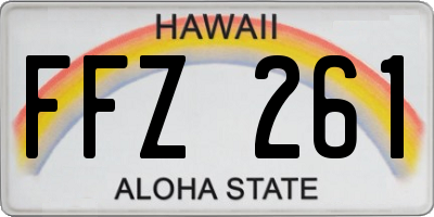 HI license plate FFZ261