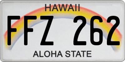 HI license plate FFZ262