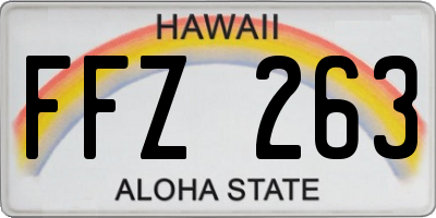 HI license plate FFZ263