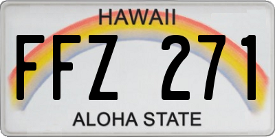 HI license plate FFZ271