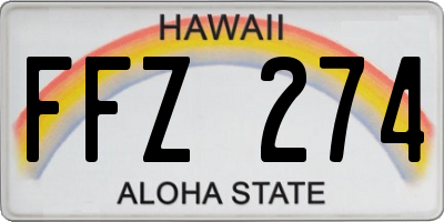 HI license plate FFZ274