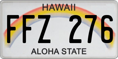 HI license plate FFZ276