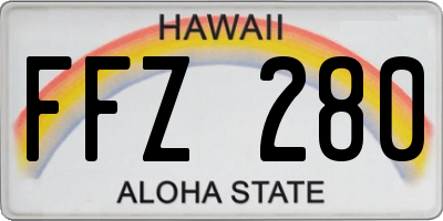 HI license plate FFZ280