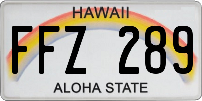 HI license plate FFZ289