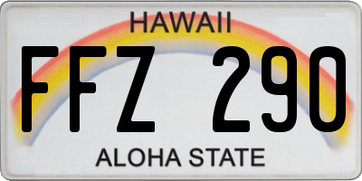 HI license plate FFZ290
