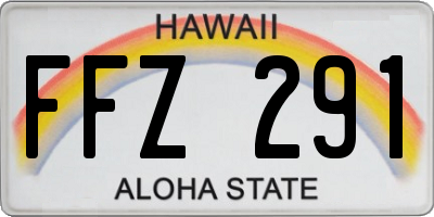 HI license plate FFZ291