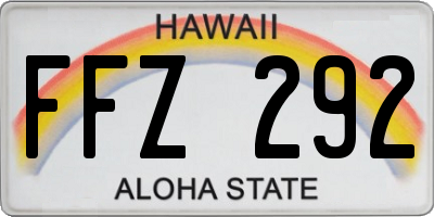HI license plate FFZ292