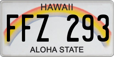 HI license plate FFZ293
